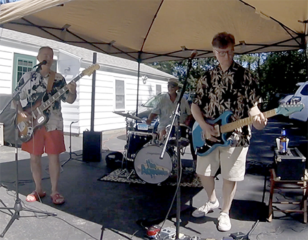 The Aquatudes at a private party